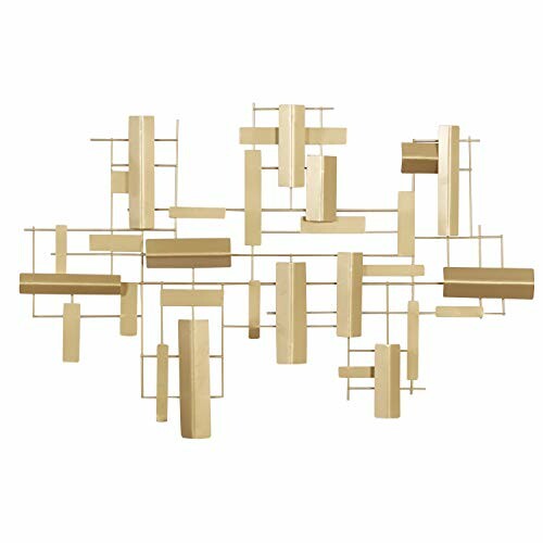 Abstract gold wall sculpture with geometric shapes