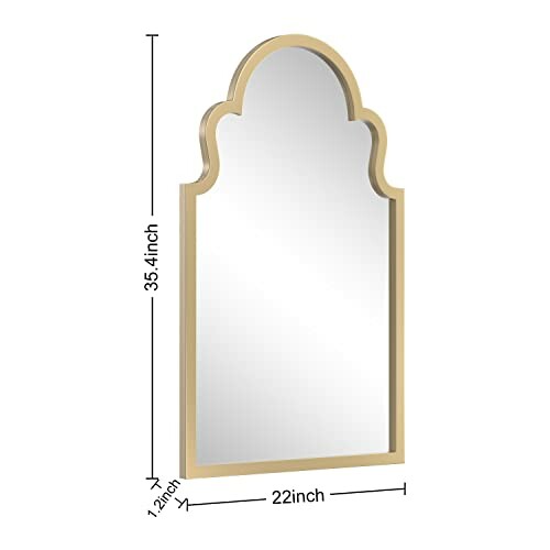 Arched wall mirror with dimensions 35.4 x 22 inches