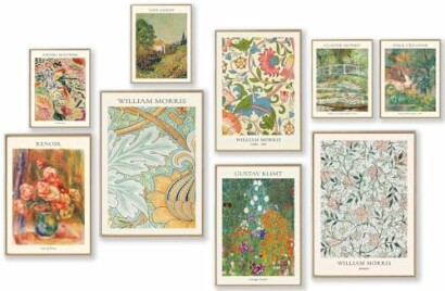 Vintage Eclectic Wall Art Prints Set of 9