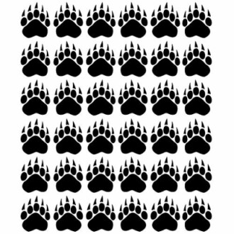 VWAQ Bear Paw Print Floor Decals