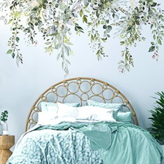 Green Plants Leaves Wall Decals Peel and Stick