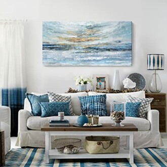 Blue Ocean Skyline Wall Art