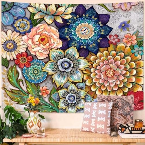 Neasow Colorful Floral Tapestry