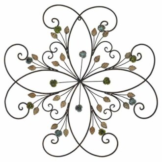 Lechesis Metal Flower Scroll Wall Art