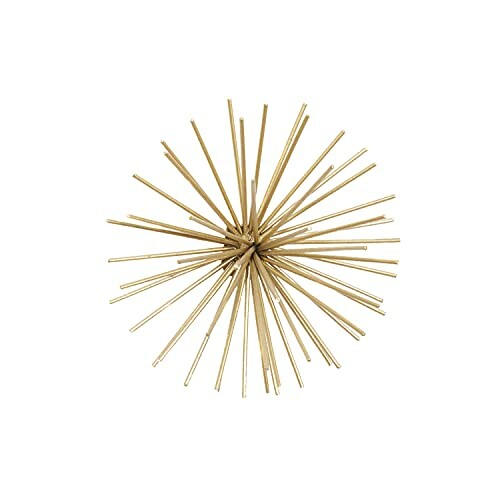 Gold decorative urchin sculpture with spiky design.