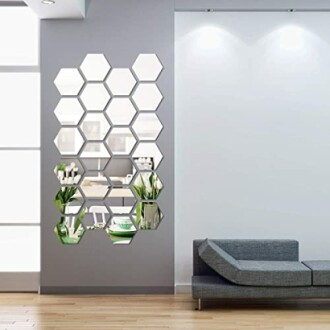 Shappy Hexagon Mirror Wall Stickers