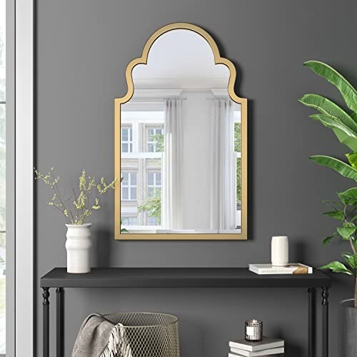 Metal-Frame Accent Wall Mirror