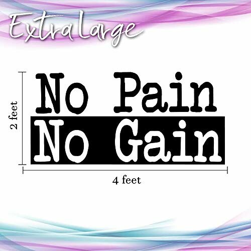 No Pain No Gain wall art with dimensions