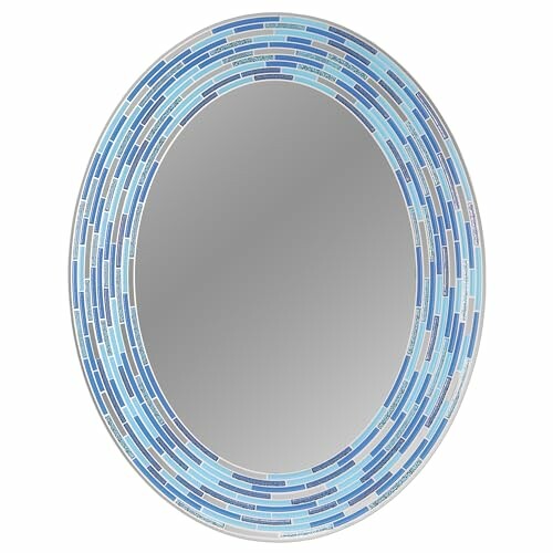 Head West Blue Mosaic Frameless Mirror