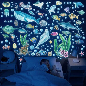 Glow in the Dark Ocean Fish Wall Decals